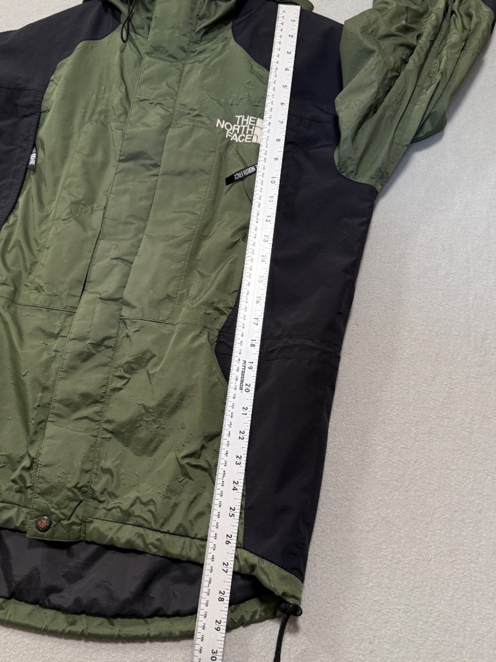 North Face Gore-Tex Mountain Rain Snow Light Jacket Olive Green Black Men S - Picture 4 of 7